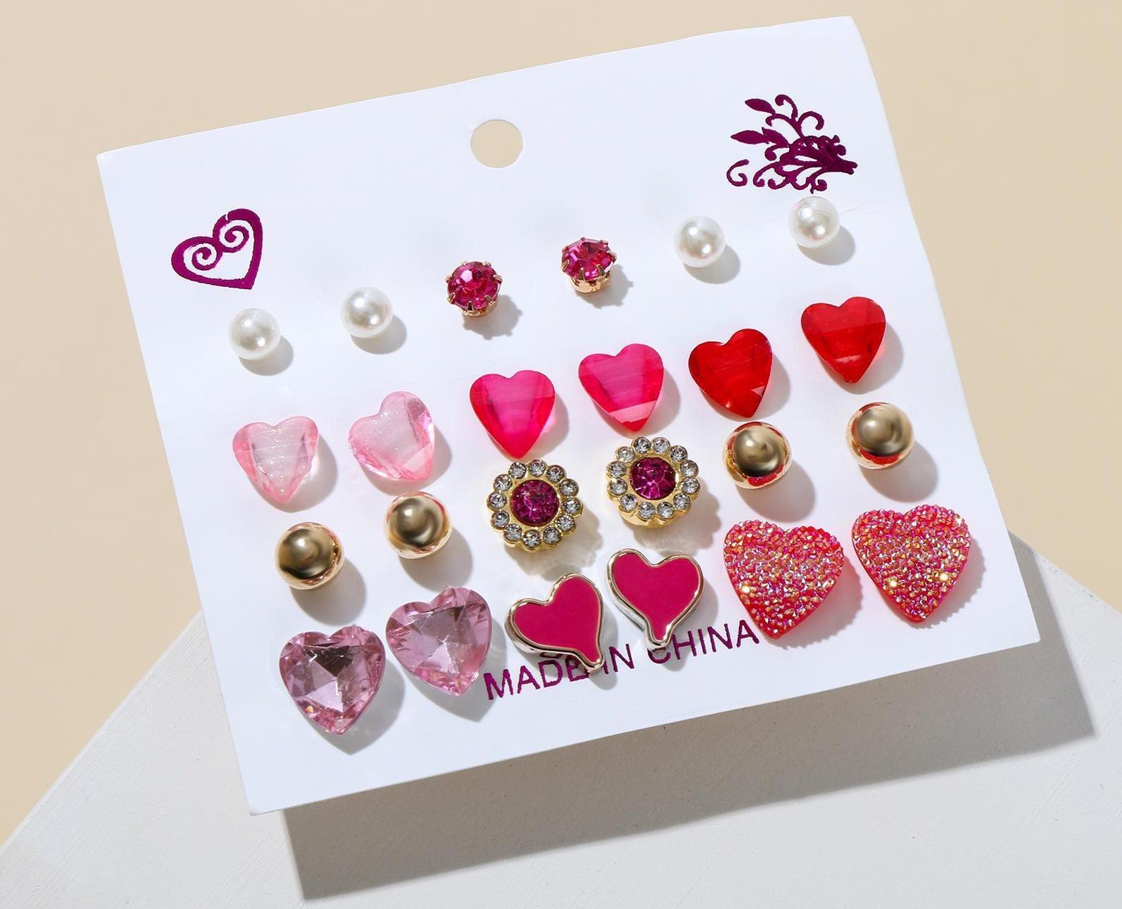 Набор серьги 12 пар 