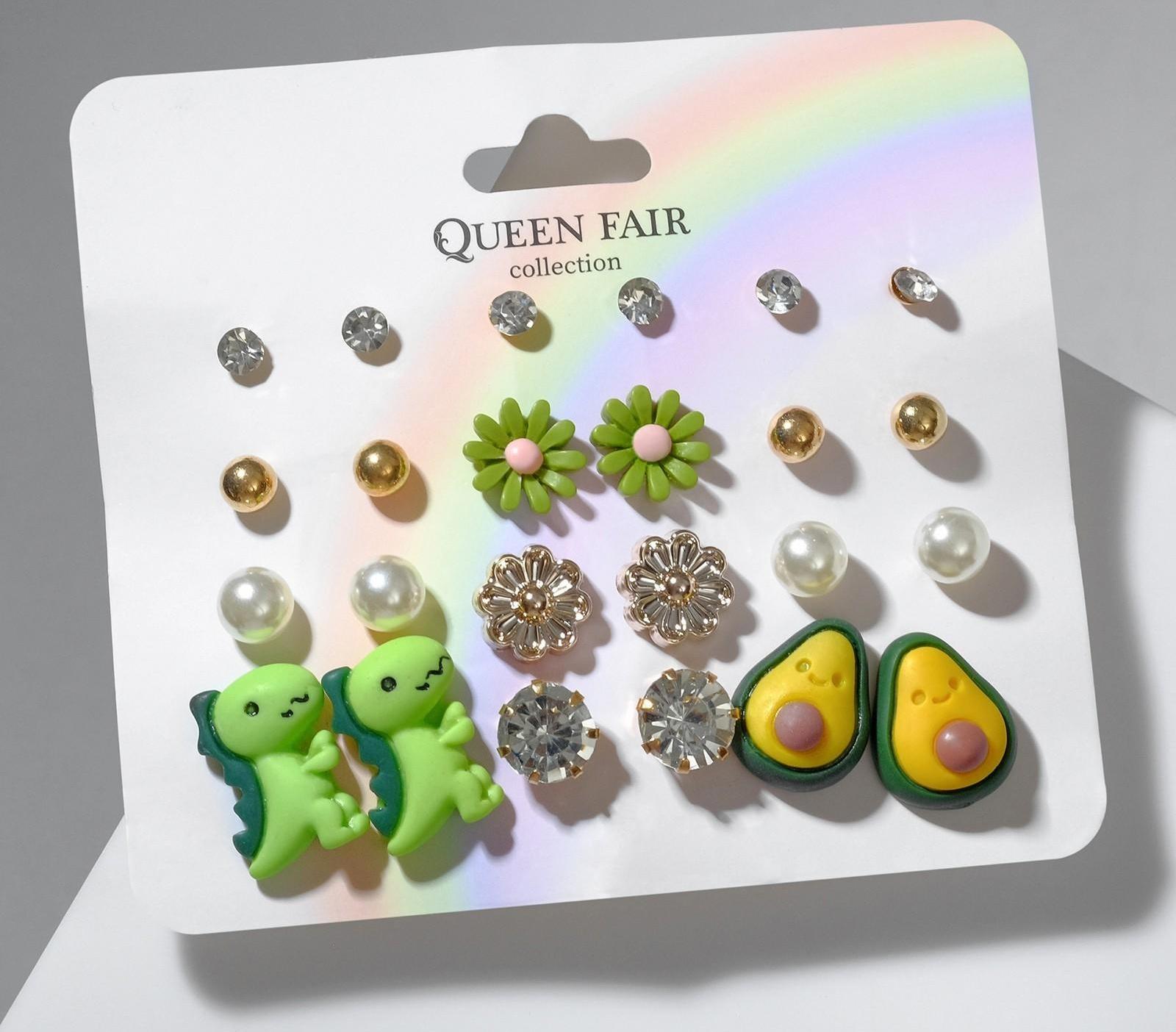 Набор серьги 12 пар 