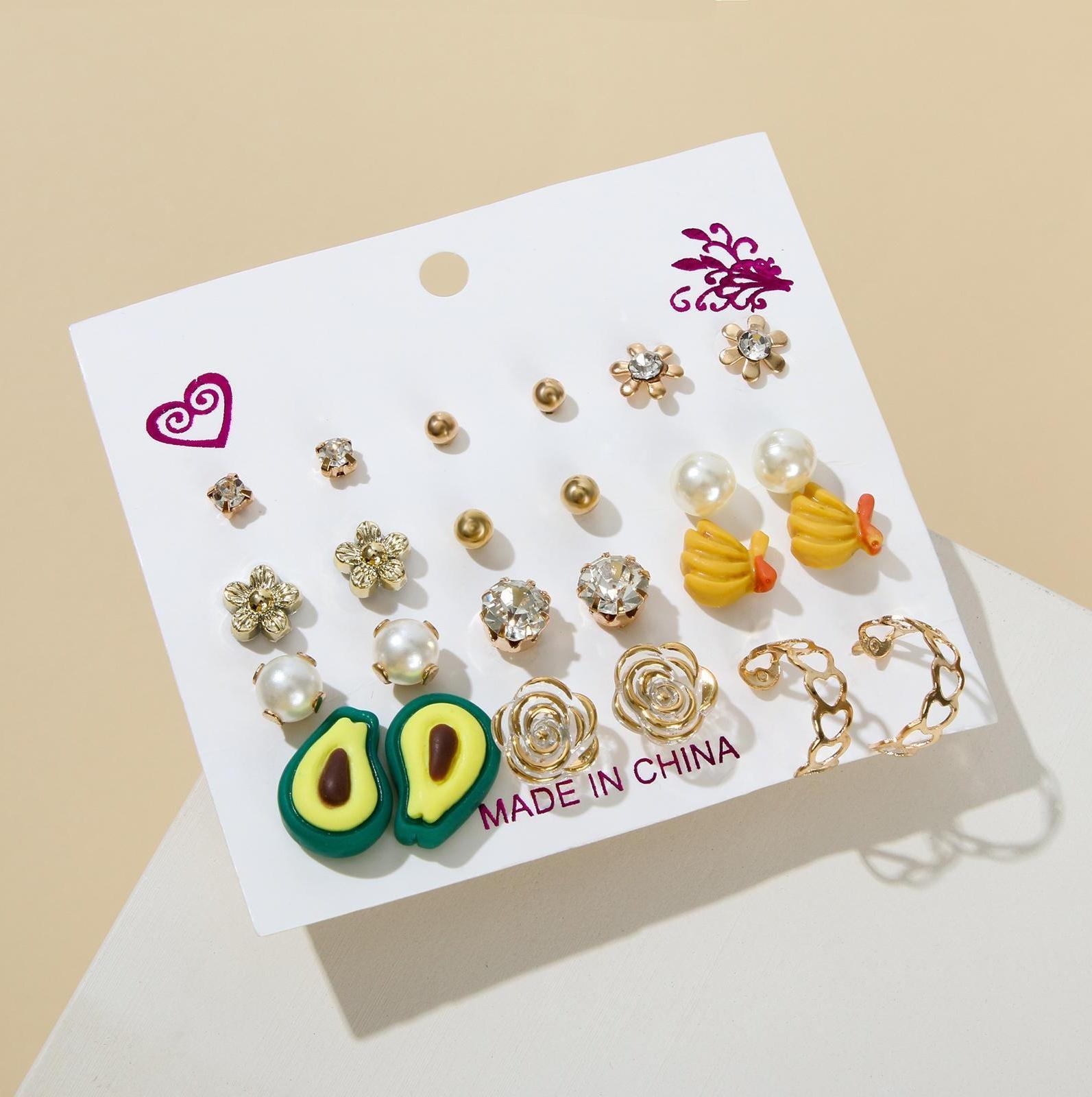 Набор серьги 12 пар 