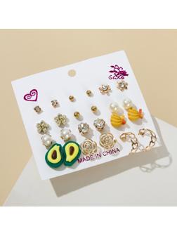 Набор серьги 12 пар 