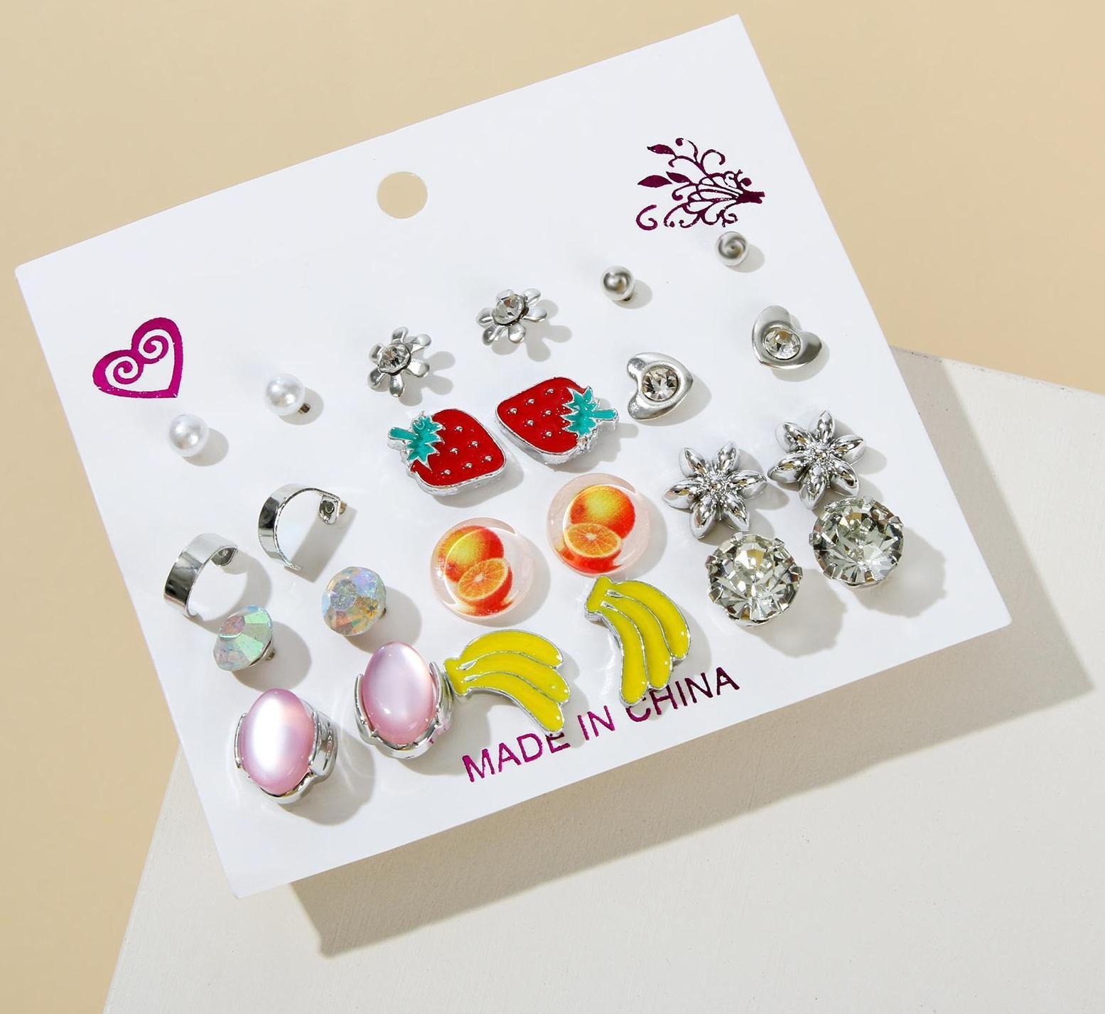 Набор серьги 12 пар 