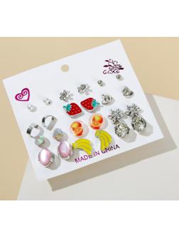 Набор серьги 12 пар 