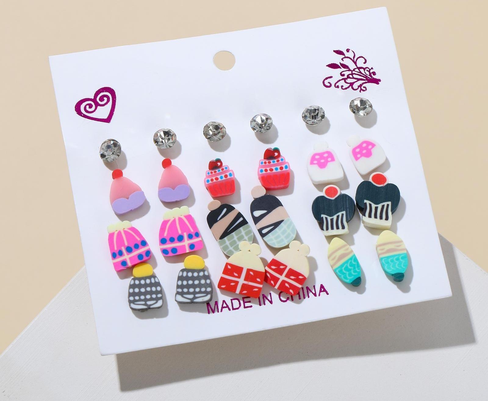 Набор серьги 12 пар 