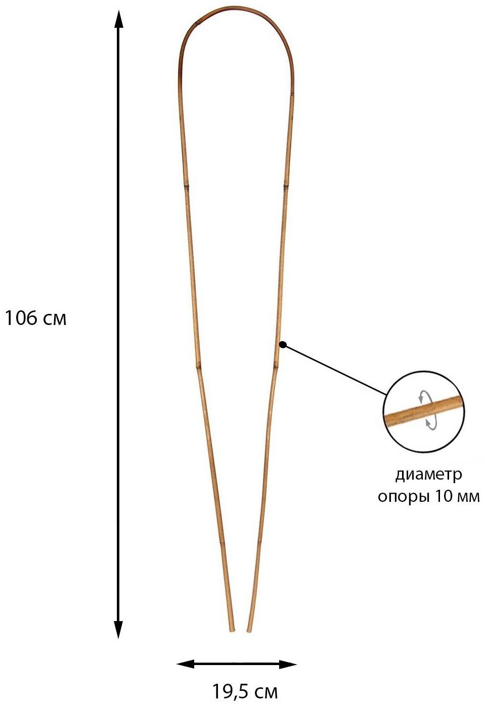 Дуга для подвязки растений, 90 × 10 × 1 см, бамбук, Greengo