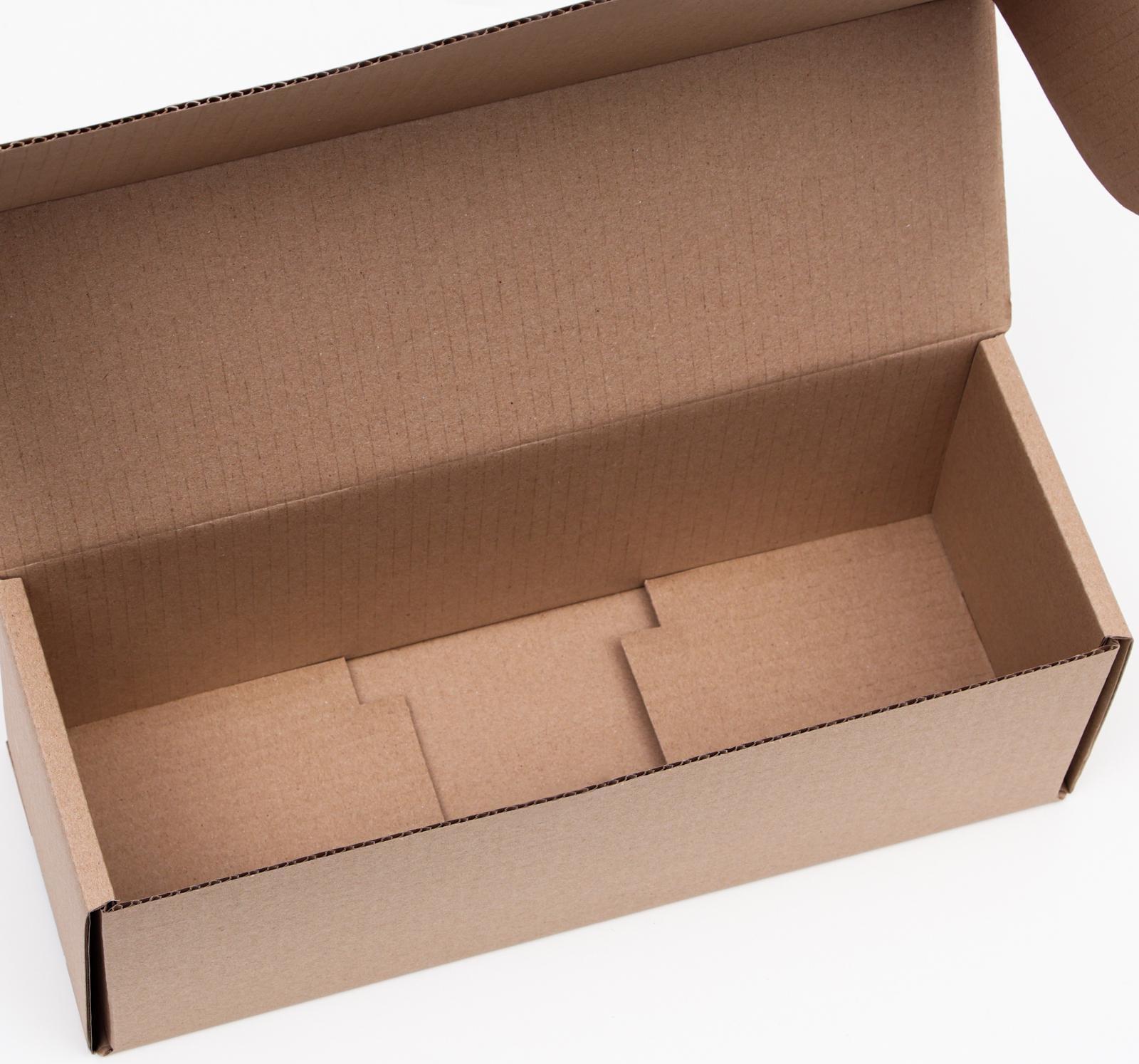 Коробка складная под бутылку, без печати, бурая 12 х 33,6 х 12 см,