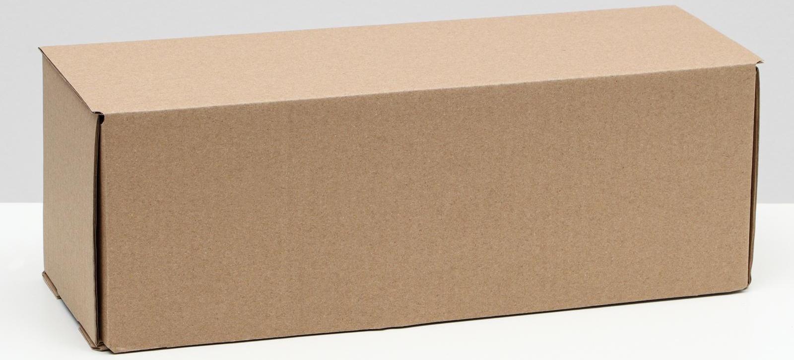 Коробка складная под бутылку, без печати, бурая 12 х 33,6 х 12 см,