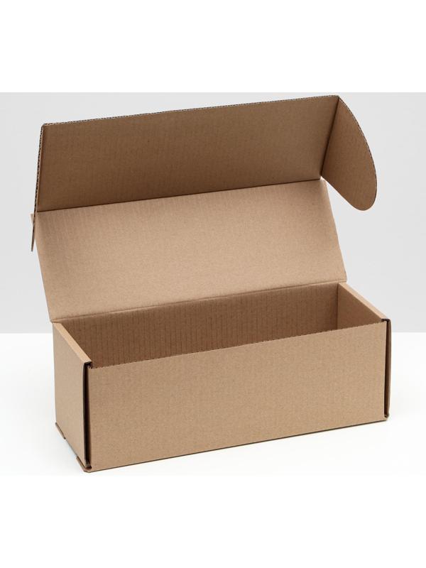 Коробка складная под бутылку, без печати, бурая 12 х 33,6 х 12 см,