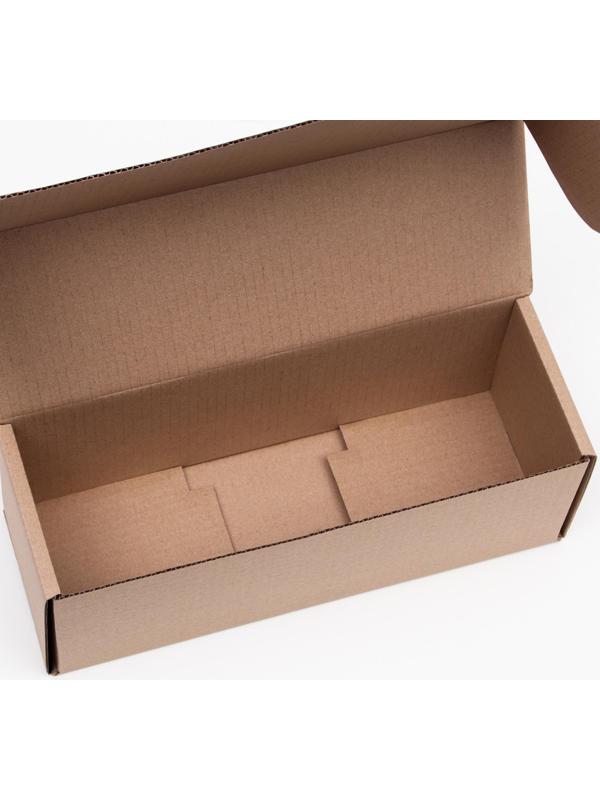 Коробка складная под бутылку, без печати, бурая 12 х 33,6 х 12 см,