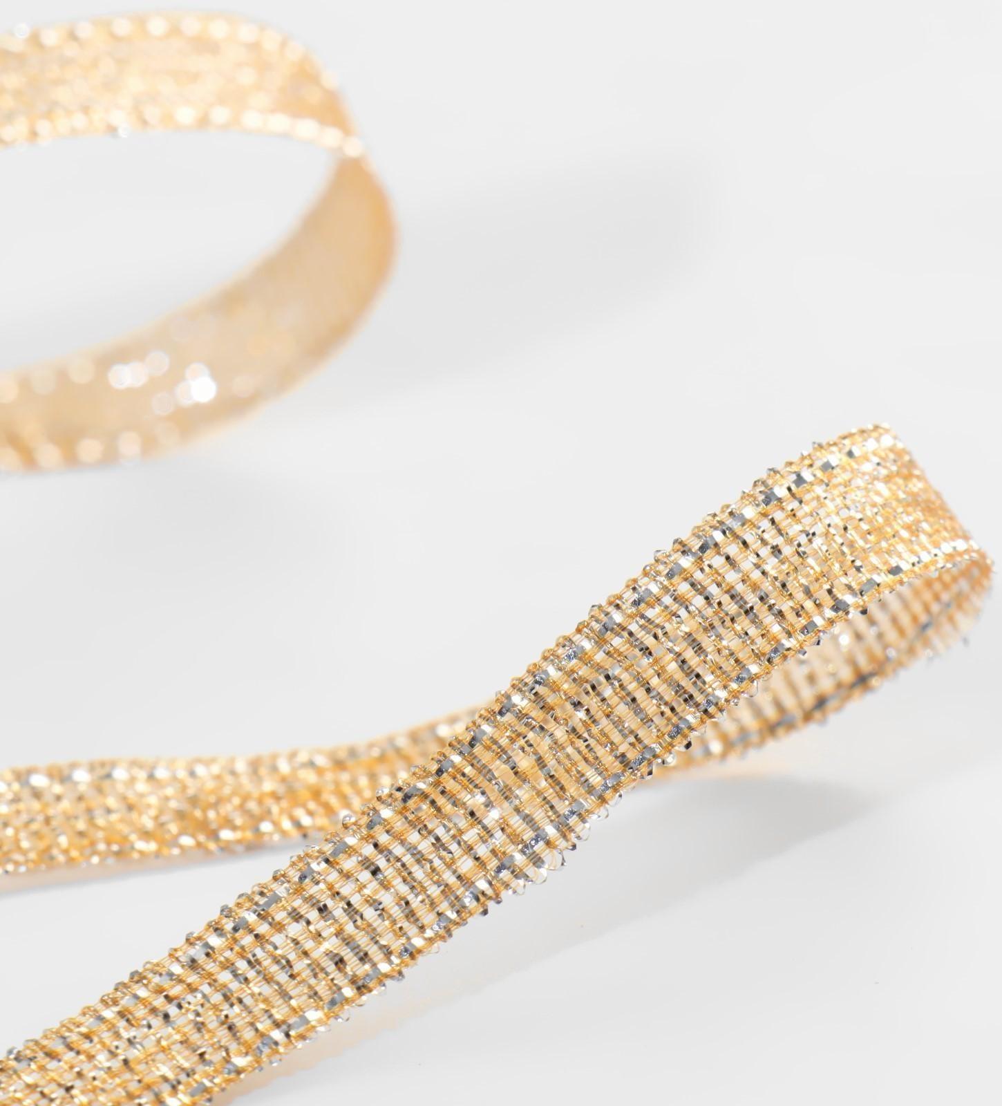 Лента парчовая, 6 мм, 23 ± 1 м, цвет бежевый №035