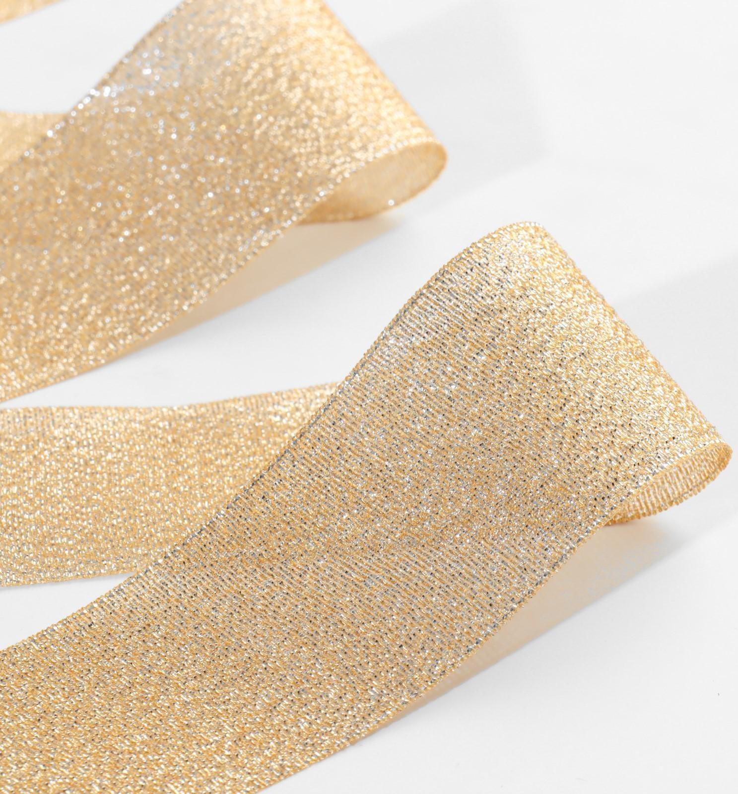 Лента парчовая, 40 мм, 23 ± 1 м, цвет бежевый №035