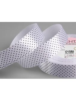 Лента атласная «Горошек», 25 мм × 23 ± 1 м, цвет белый №001