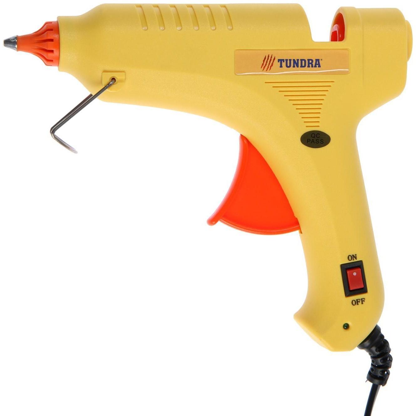 Клеевой пистолет ТУНДРА, 80 Вт, 220 В, выключатель, индикатор, антикапля, шнур 1.3 м, 11 мм