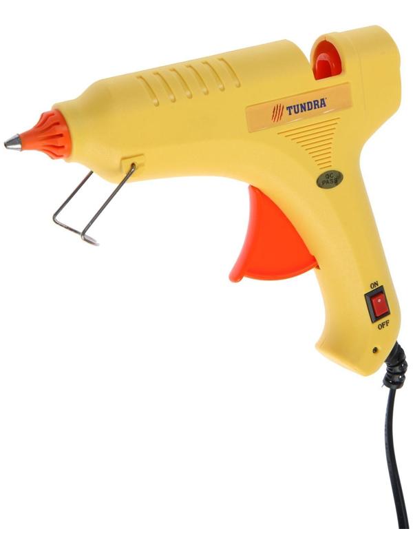 Клеевой пистолет ТУНДРА, 80 Вт, 220 В, выключатель, индикатор, антикапля, шнур 1.3 м, 11 мм