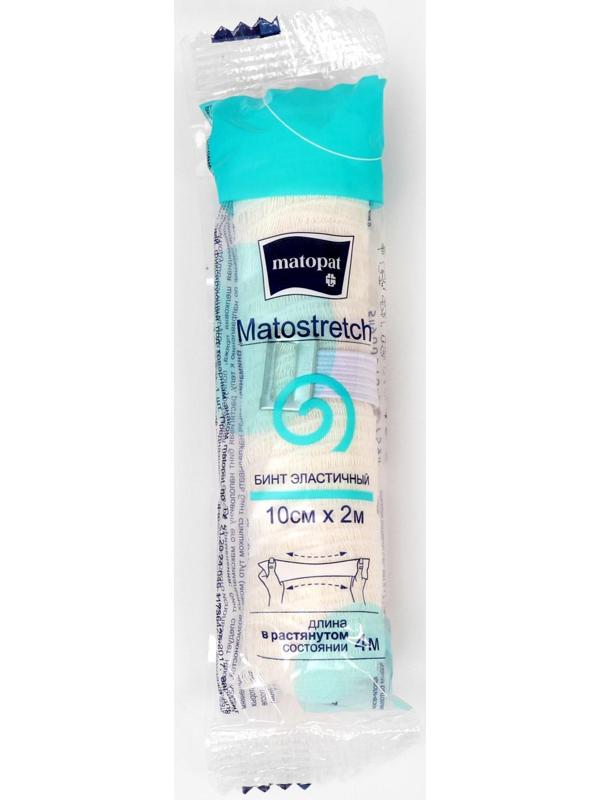 Бинт эластичный Matostretch 10смх2м во флоупаке (с застежкой)