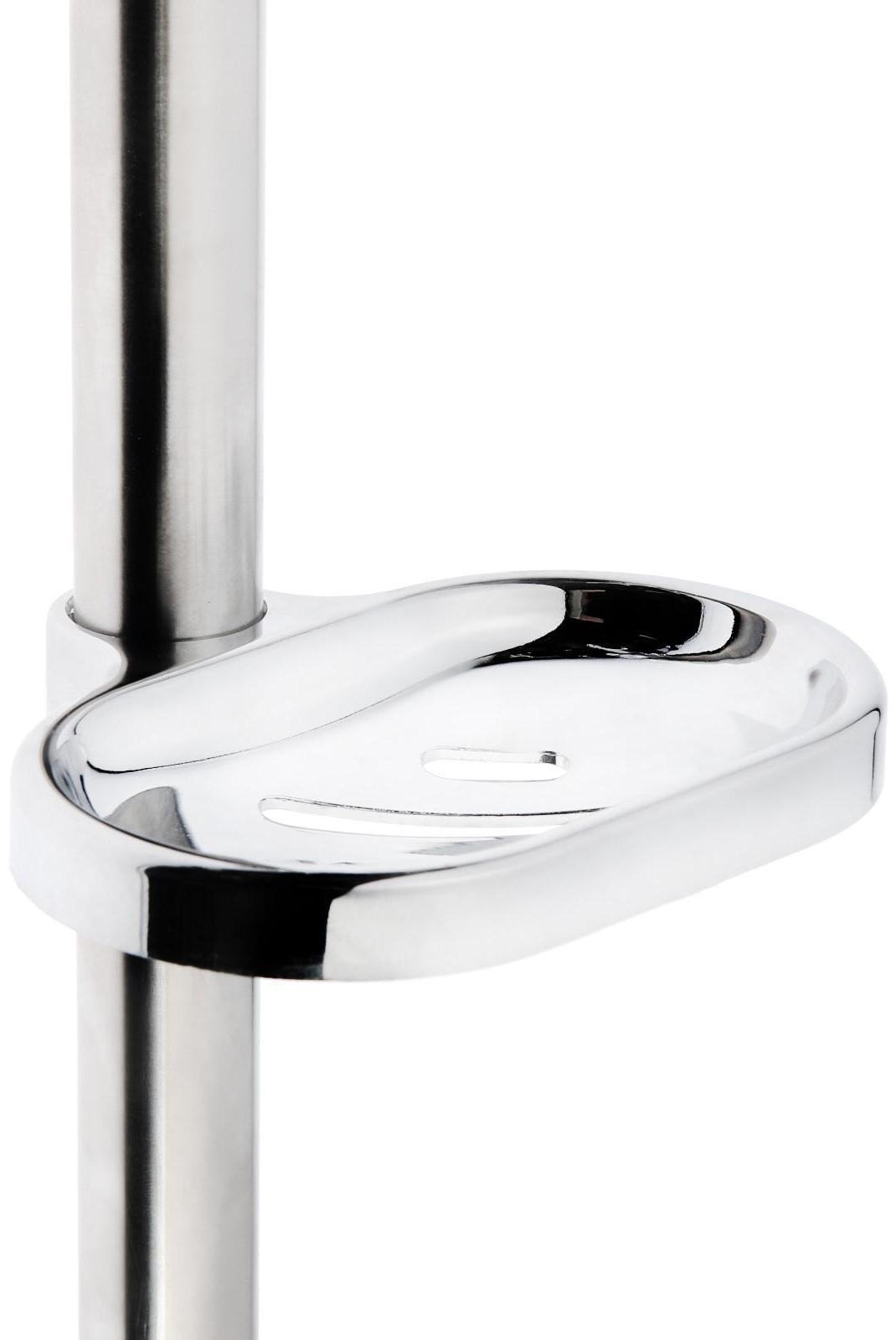 Душевая стойка ZEIN S01, с пластиковой мыльницей, поворотный держатель, сатин