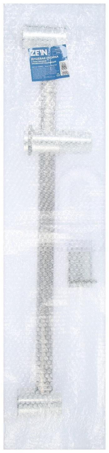 Душевая стойка ZEIN S02, с пластиковой прозрачной мыльницей и крепежом, сатин