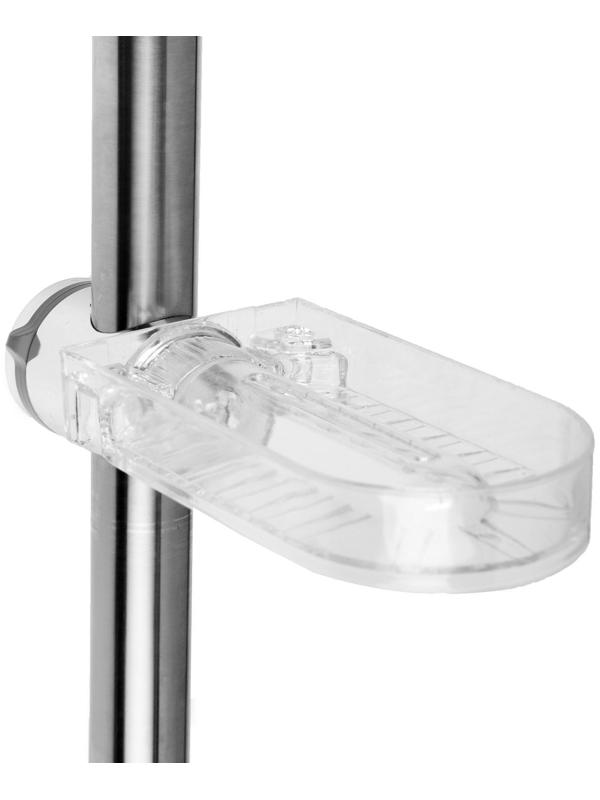 Душевая стойка ZEIN S02, с пластиковой прозрачной мыльницей и крепежом, сатин