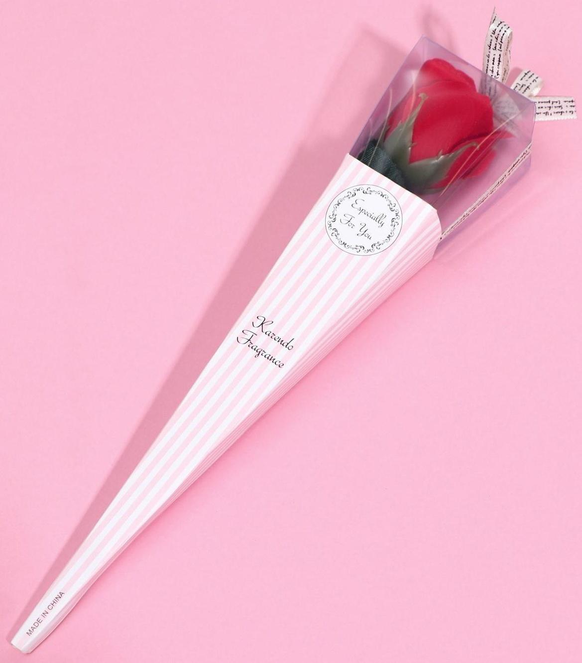 Мыльная роза, красная в картоне, 1 шт.