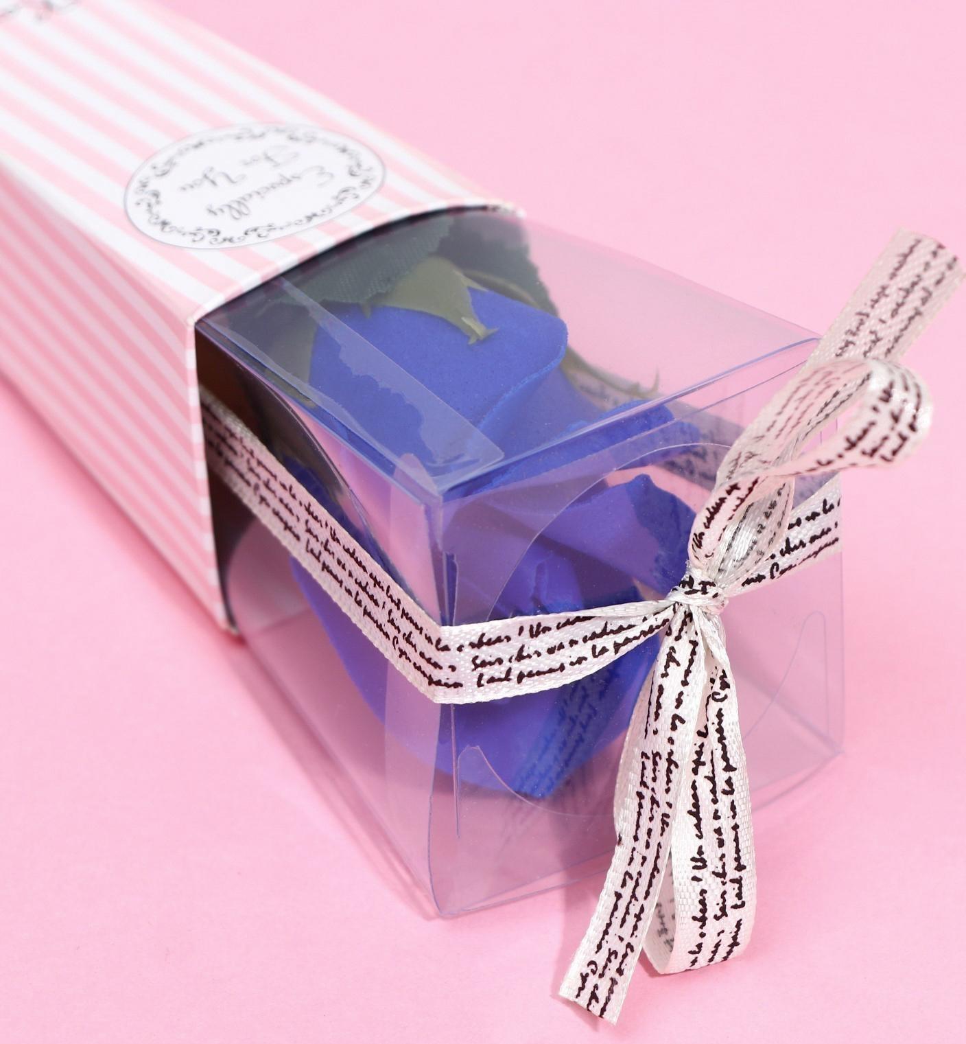 Мыльная роза, синяя в картоне, 1 шт.