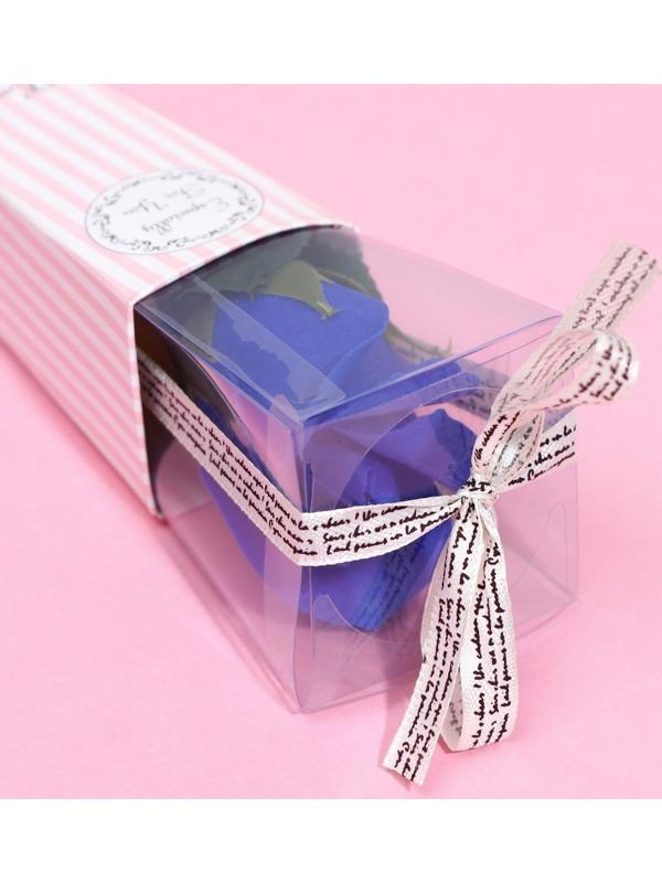 Мыльная роза, синяя в картоне, 1 шт.