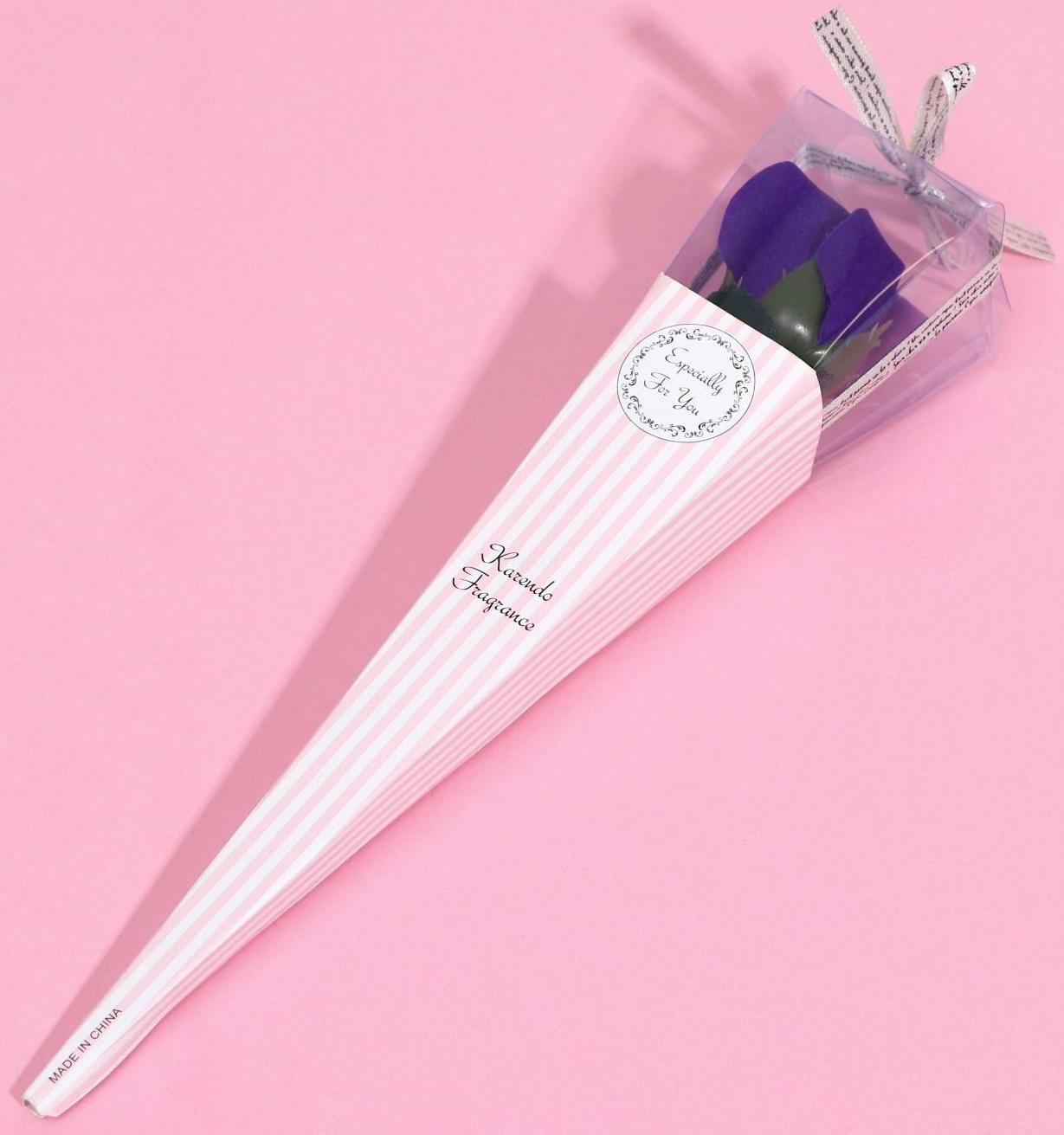 Мыльная роза, фиолетовая в картоне, 1 шт.