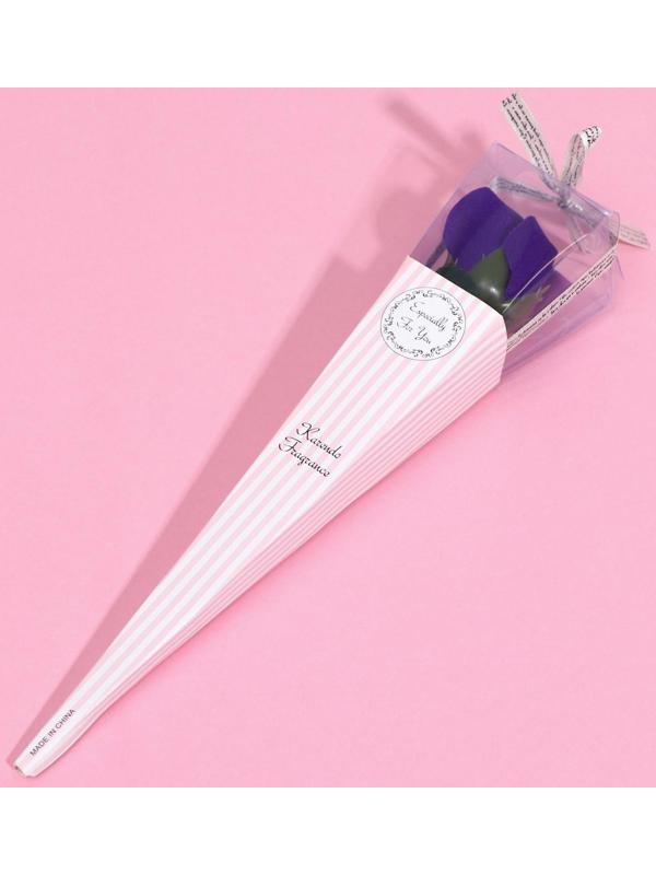 Мыльная роза, фиолетовая в картоне, 1 шт.