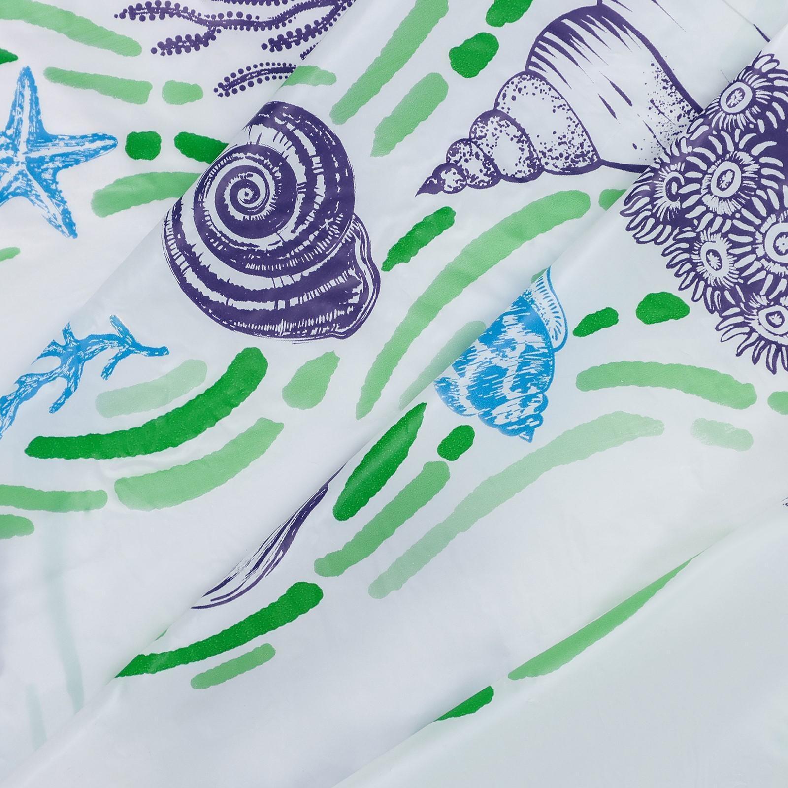 Штора для ванной «Ракушки», 180×180 см, полиэтилен, цвет белый