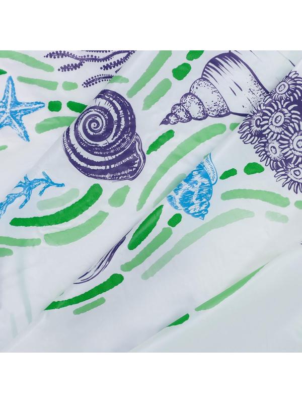 Штора для ванной «Ракушки», 180×180 см, полиэтилен, цвет белый