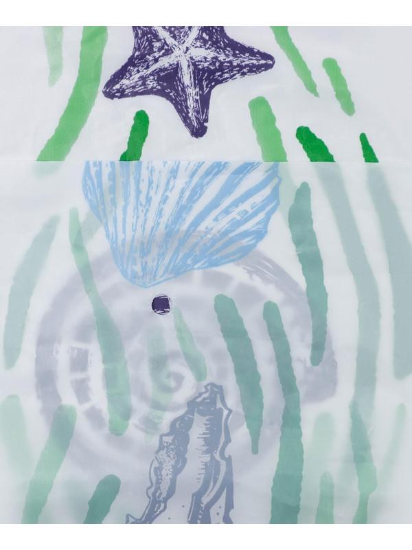 Штора для ванной «Ракушки», 180×180 см, полиэтилен, цвет белый