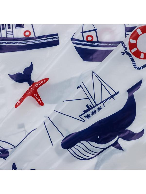 Штора для ванной «Гавань», 180×180 см, полиэтилен, цвет белый