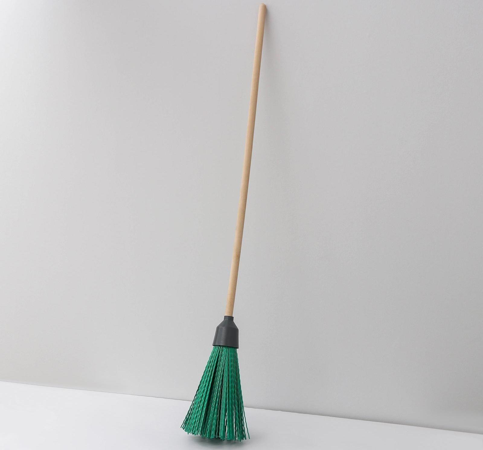 Метла полипропиленовая, с берёзовым черенком, бесфланцевая