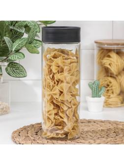 Ёмкость для сыпучих продуктов, Asti, 1,5 л, цвет чёрный