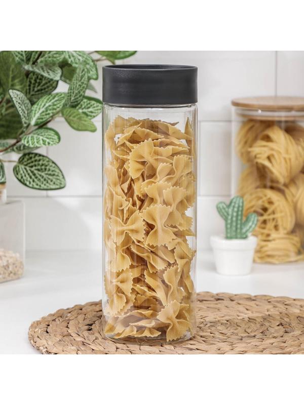 Ёмкость для сыпучих продуктов, Asti, 1,5 л, цвет чёрный