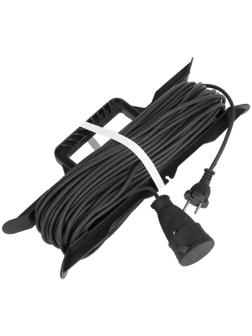 Удлинитель на каркасе TUNDRA, 1 розетка, 50 м, 6 А, ПВС 2х0.75 мм2, без з/к, IP20,