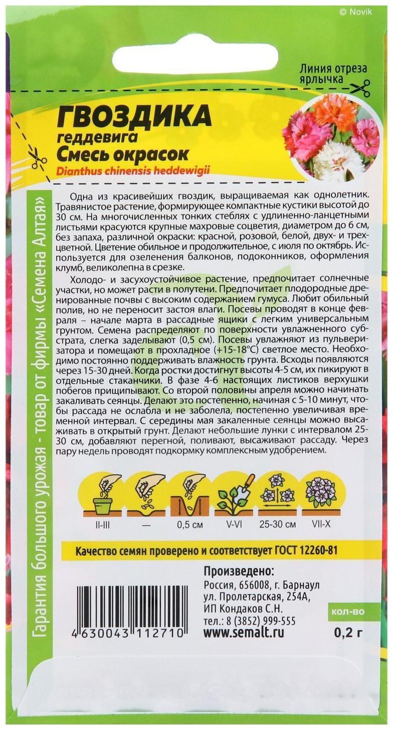 Семена цветов Гвоздика 