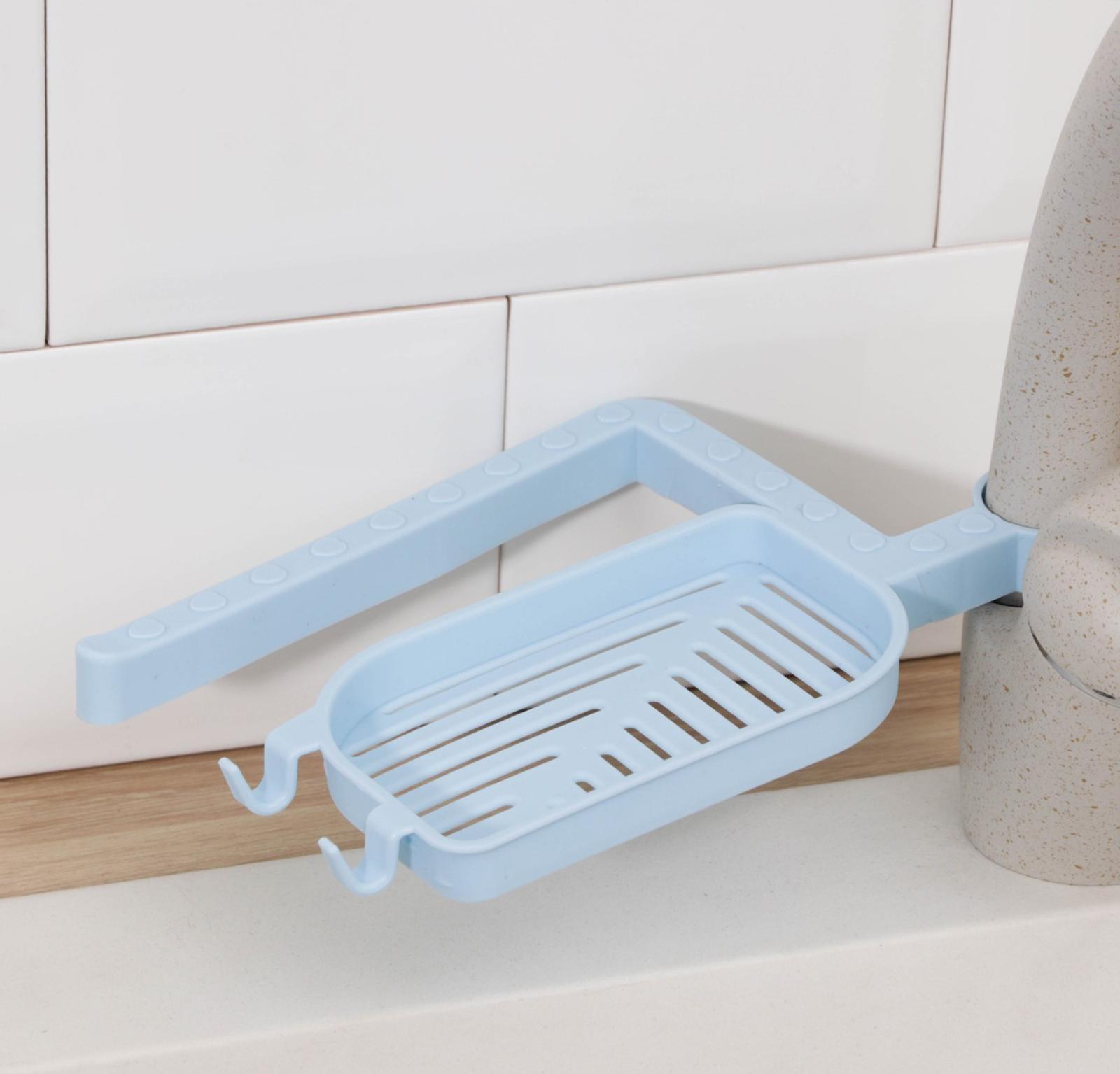 Держатель для мелочей с мыльницей, на кран, 21×12,5×1 см, цвет МИКС