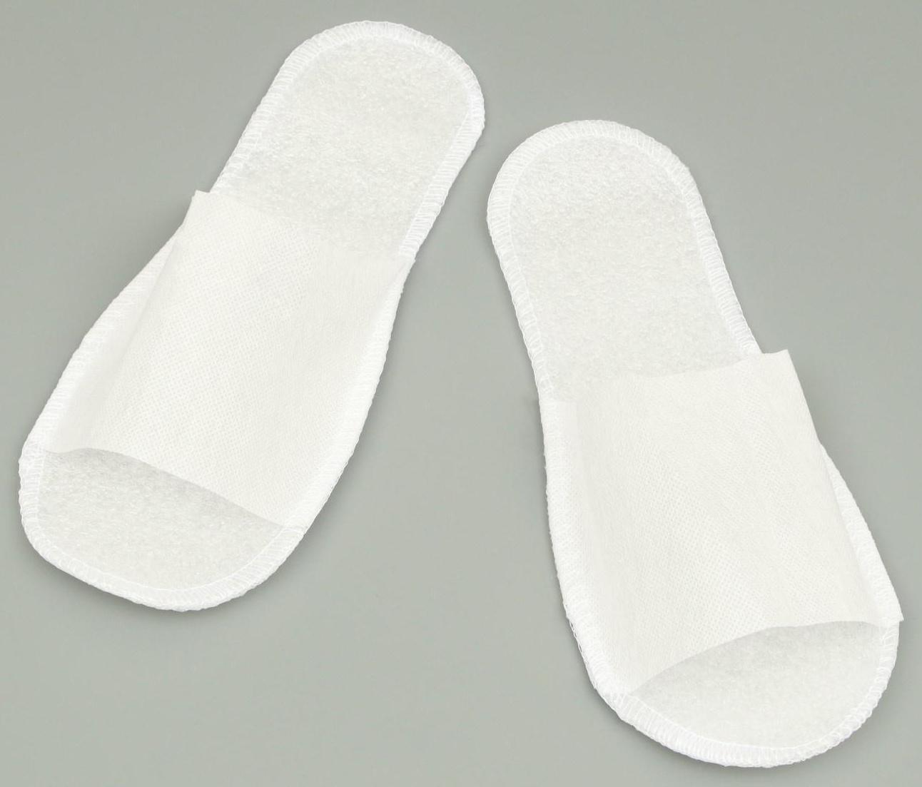 Тапочки одноразовые, антикризисные, подошва 4 мм, белые, 42 р.