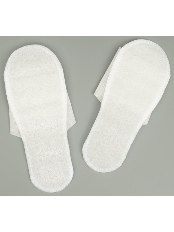 Тапочки одноразовые, антикризисные, подошва 4 мм, белые, 42 р.