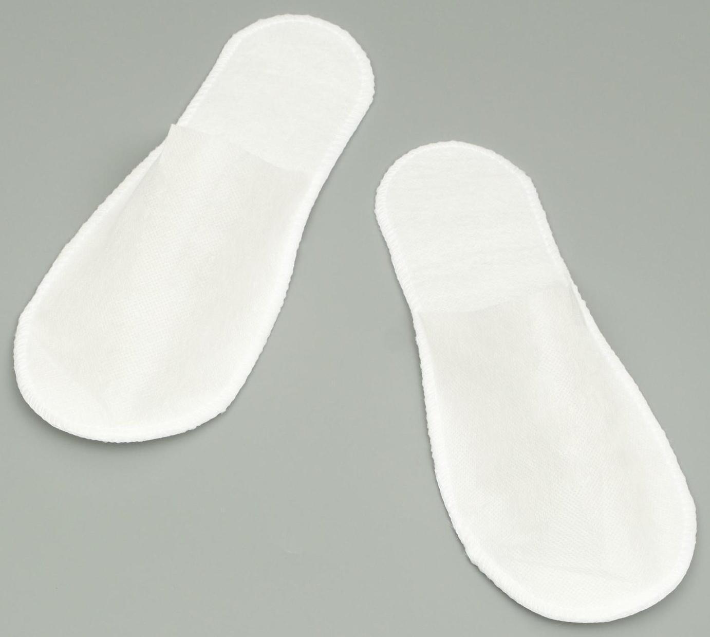 Одноразовые тапочки Эконом, белые, закрытый мыс, 42 р.