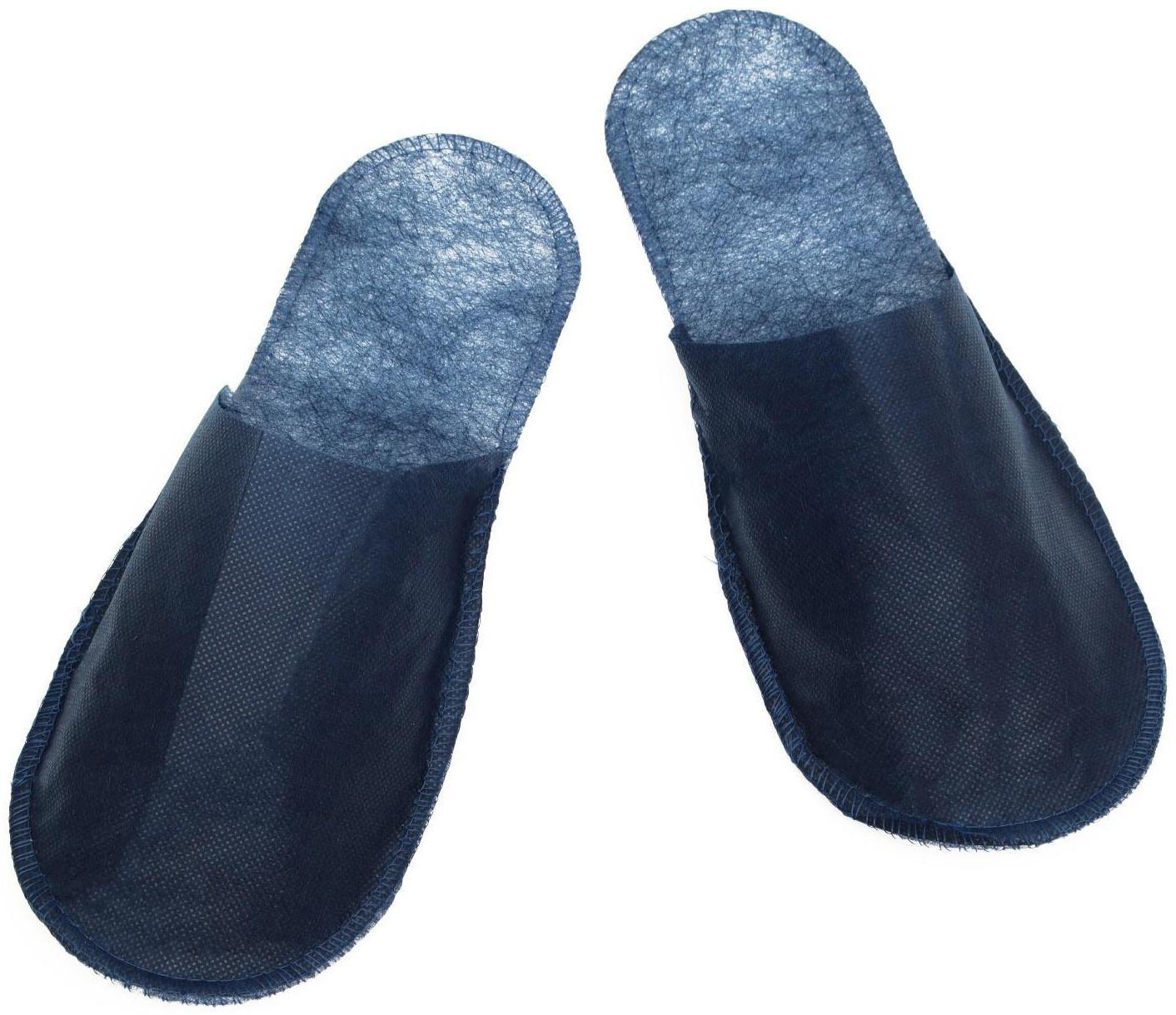 Одноразовые тапочки, эконом, синие, закрытый мыс, 42 р.