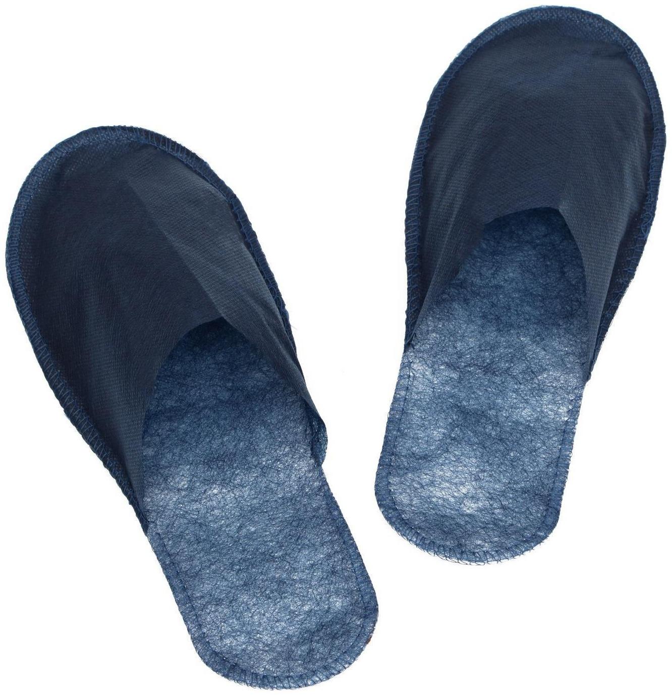 Одноразовые тапочки, эконом, синие, закрытый мыс, 42 р.