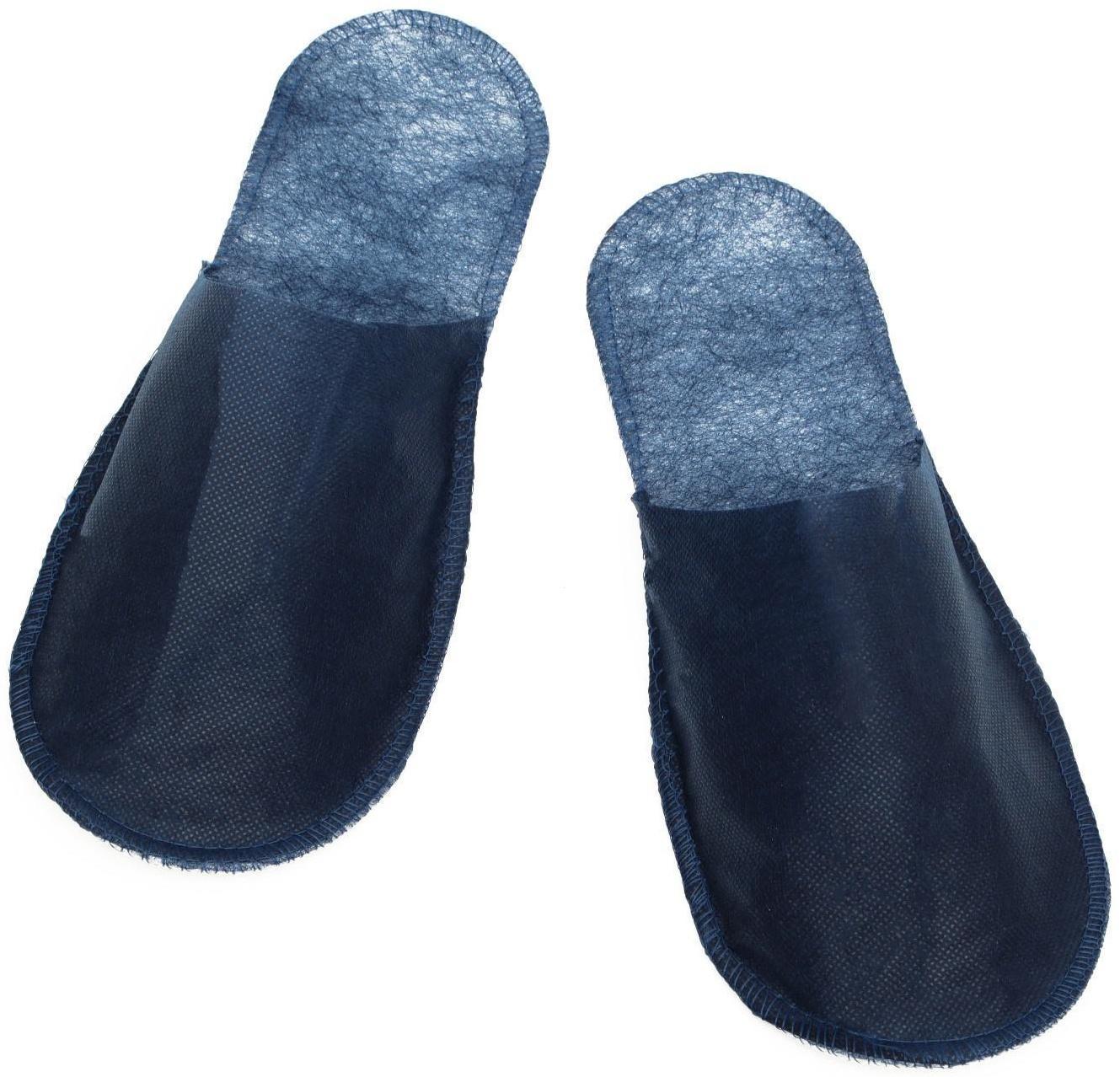 Одноразовые тапочки, эконом, синие, закрытый мыс, 42 р.