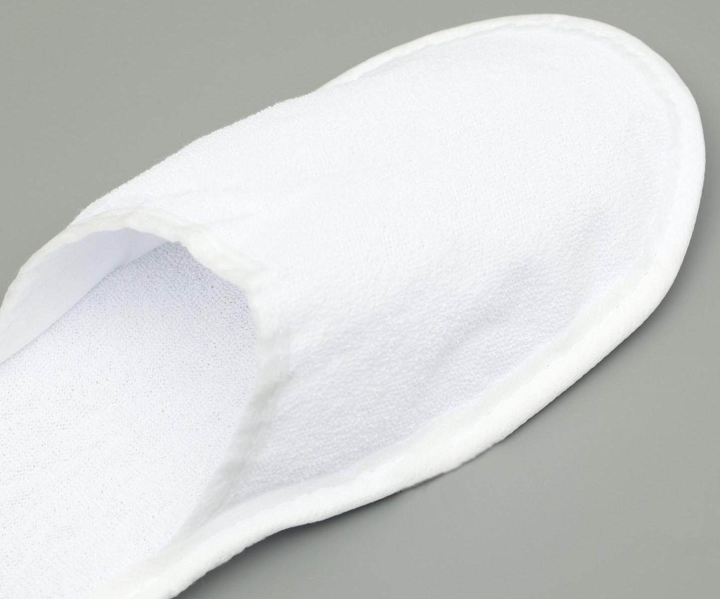 Одноразовые тапочки, 42 размер, махровые, эконом, белые, закрытый мыс