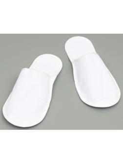 Одноразовые тапочки, 42 размер, махровые, эконом, белые, закрытый мыс