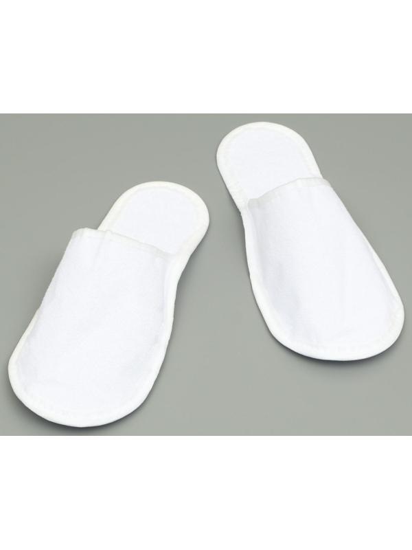 Одноразовые тапочки, 42 размер, махровые, эконом, белые, закрытый мыс