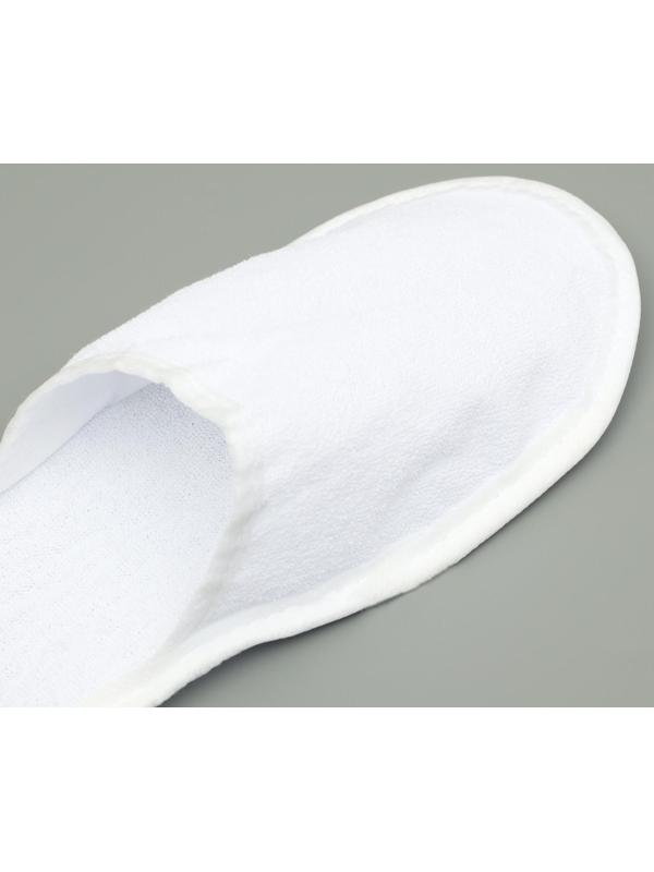 Одноразовые тапочки, 42 размер, махровые, эконом, белые, закрытый мыс