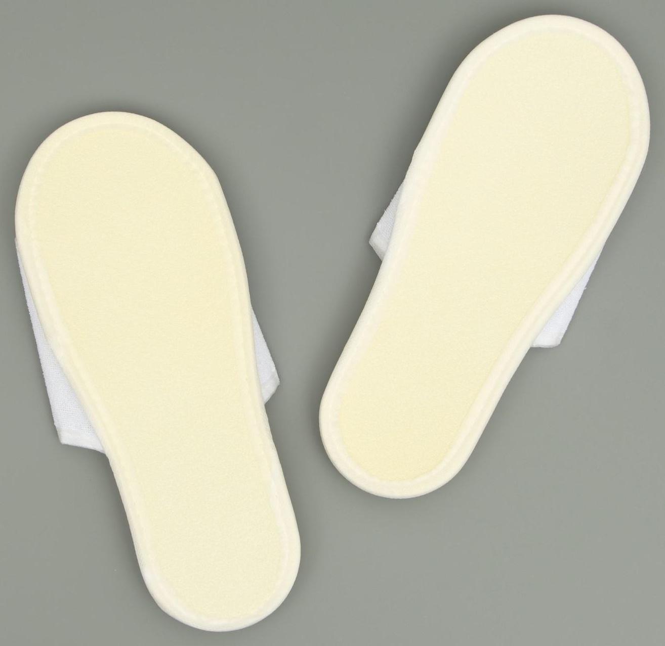 Тапочки одноразовые, махровые, подошва 5 мм, белые, 42 р.