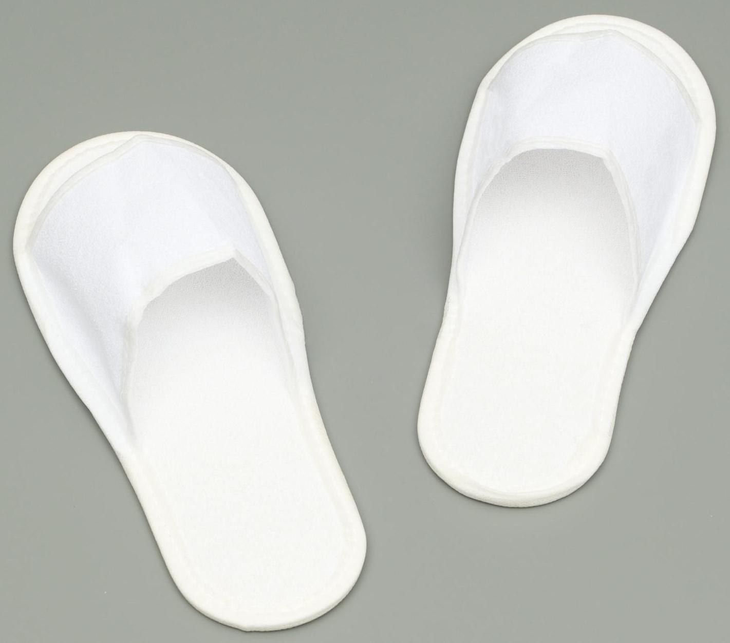 Тапочки одноразовые, махровые, подошва 5 мм, белые, 42 р.