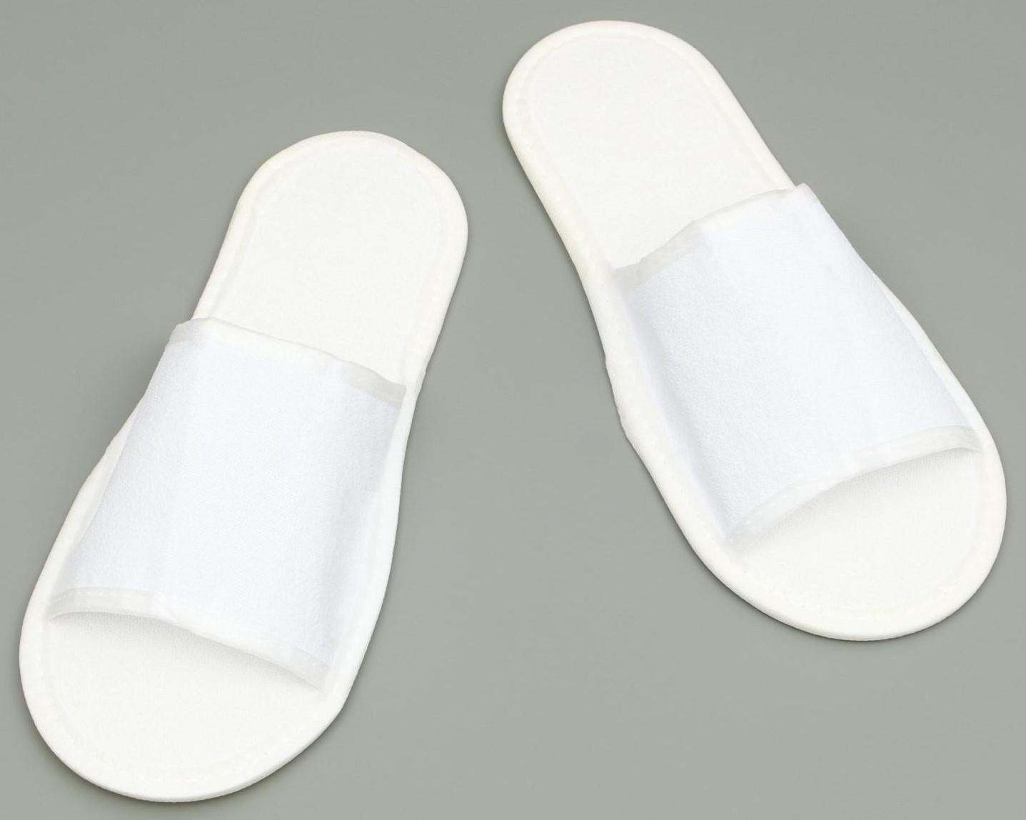 Тапочки одноразовые, махровые, подошва 5 мм, белые, 42 р.