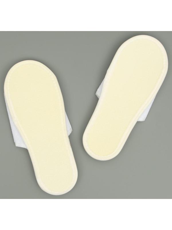 Тапочки одноразовые, махровые, подошва 5 мм, белые, 42 р.